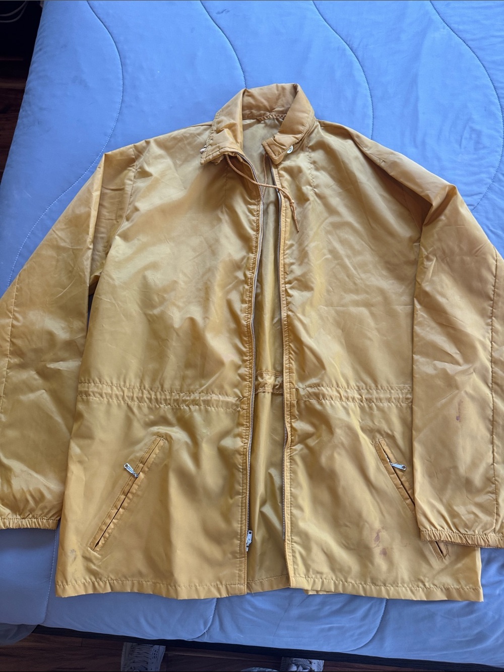 Vintage Men's Lightweight Mustard Yellow Zip-Front Jacket